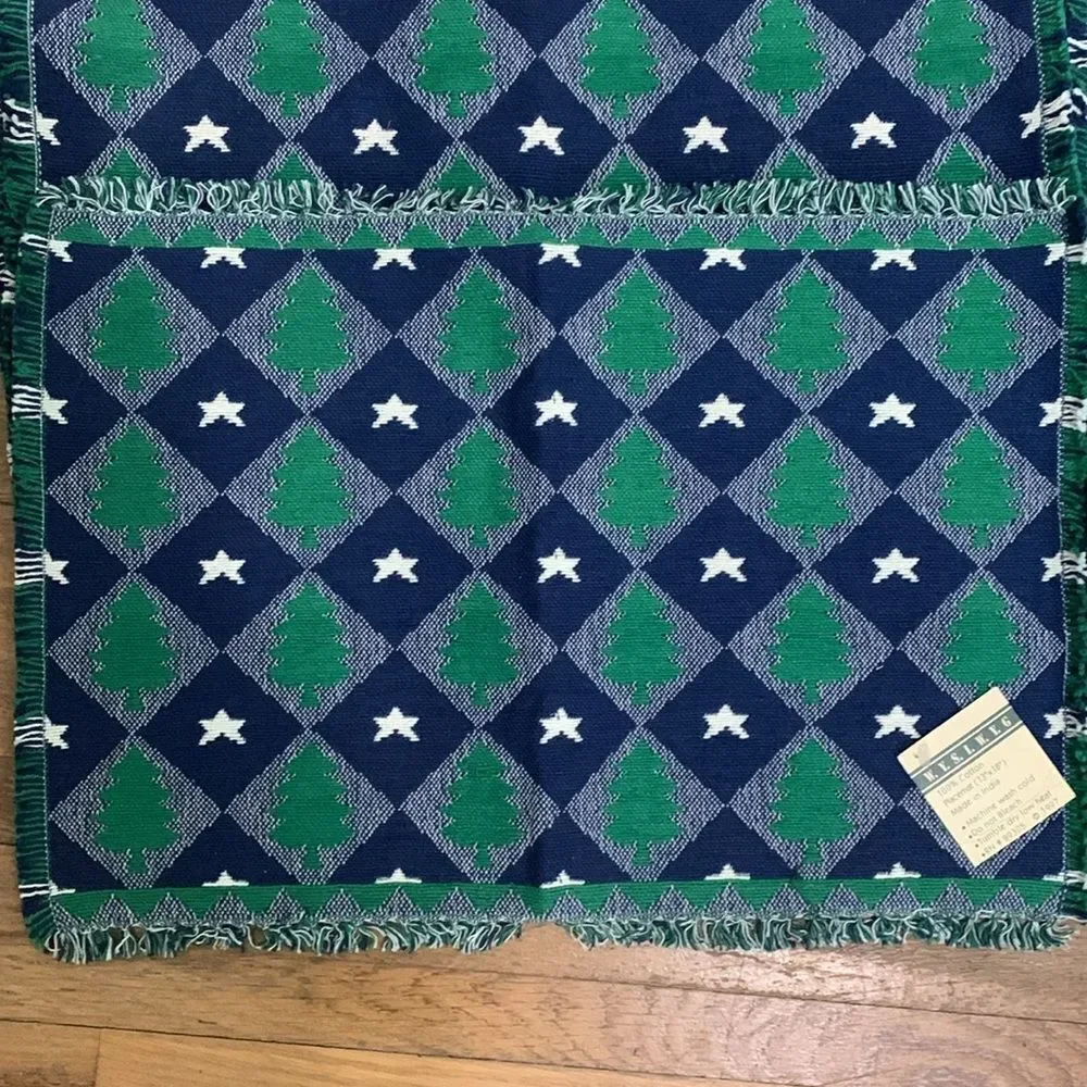 Vintage 1997‎ W.Y.S.I.W.Y.G 100% Cotton Holiday Tree & Star Placemats Set Of 8
